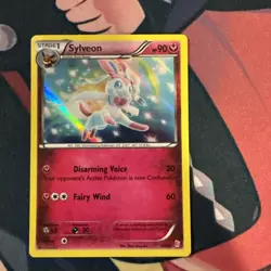 Pokemon Sylveon 30/30 XY Trainer Kit Holo Common Fairy English TCG Card DMG - Image 1