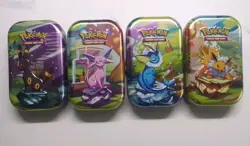 Pokemon TCG Prismatic Evolutions Mini Tins With Art Cards & Coins With Case - Image 1