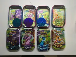 Pokemon TCG Prismatic Evolutions Mini Tins With Art Cards & Coins With Case - Image 2