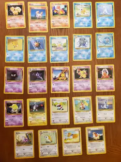 Lot of 25 Pokemon TCG Base Set Unlimited Cards WOTC Vintage Non-Holo LP-MP - Image 1