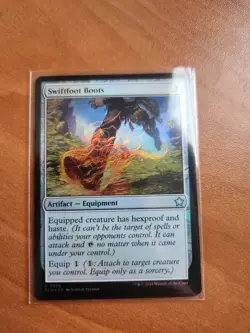 Magic MTG Swiftfoot Boots FDN 0258 Foil Uncommon - NM condition - Image 1