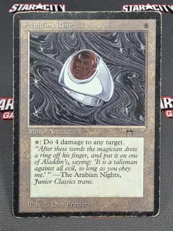 MTG Aladdin's Ring- DAMAGED -Arabian Nights Magic the Gathering Card # 57 - Image 1