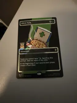 Ninja Pizza - Surge Foil - Borderless Teenage Mutant Ninja Turtles MTG Pixel Art - Image 1