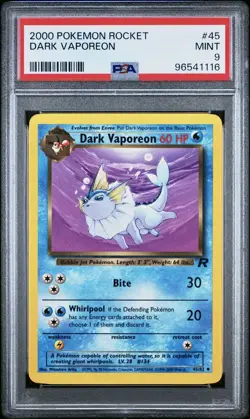 2000 POKEMON ROCKET #45 DARK VAPOREON PSA 9 - Image 1