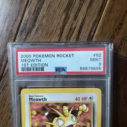 2000 Pokemon 1st Edition Team Rocket # 62 Meowth PSA 9 Card MINT Trusted Seller! - Image 2