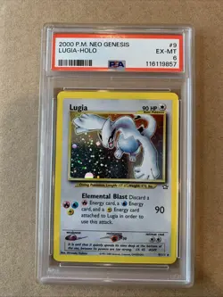 Pokemon Lugia Neo Genesis Unlimited Holo Rare #9 PSA 6 - Image 1