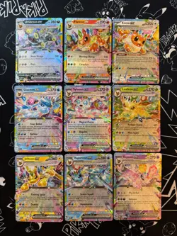 Pokemon TCG Prismatic Evolutions All 9 Eeveelutions Double Rare EX Bundle - Image 1