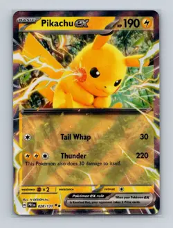 Pikachu ex 028 2025 Pokemon Prismatic Evolutions Double Rare Card NM+ (b) - Image 1