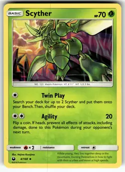 Scyther 4/168 SM - Celestial Storm LP Pokemon Card TCG - Image 1