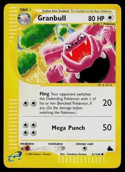 Pokemon Card - Granbull Skyridge 61/144 Common Reverse Holo - Image 1