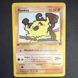 Mankey 1st Edition Pokemon Card 61/82 Team Rocket - Image 1