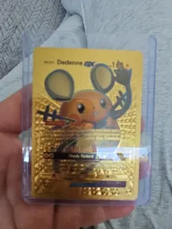 Dedenne GX Gold Foil Fan Art Vinyl Textured Collector Pokemon Card - Image 1