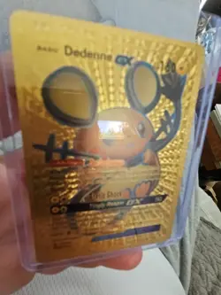 Dedenne GX Gold Foil Fan Art Vinyl Textured Collector Pokemon Card - Image 2