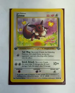 Eevee 51/64 Jungle Set 1st Edition Non-Holo Pokemon Card 1999 WOTC Authentic - Image 1