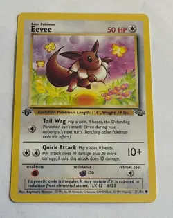 Eevee 51/64 Jungle Set 1st Edition Non-Holo Pokemon Card 1999 WOTC Authentic - Image 2