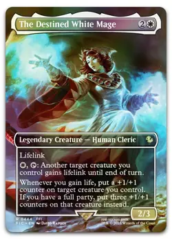 The Destined White Mage (Borderless) #444 (Foil) NM Final Fantasy FIC Magic MTG - Image 1