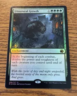 Unnatural Growth Innistrad: Midnight Hunt R FOIL MTG MAGIC THE GATHERING NM - Image 1