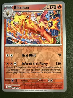 Pokemon TCG Blaziken 42/182 SV10 Destined Rivals Reverse Holo NM - Image 1