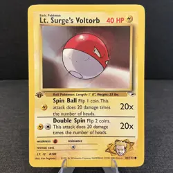 Lt. Surge's Voltorb 84/132 1st Edition Gym Heroes Vintage Pokemon TCG Card - Image 1
