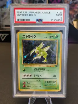 Pokemon Scyther Japanese Jungle Holo 1997 PSA 9 No. 123 Sichlor Jungel - Image 1