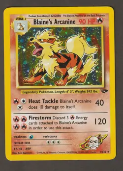 Pokemon Blaine’s Arcanine 1/132 Gym Challenge EXC-NM - Image 1