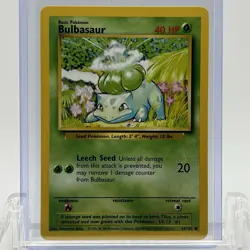 Pokemon TCG Base Set Bulbasaur #44/102 Common MP - Image 1