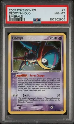 2005 Pokemon EX Deoxys-HOLO Emerald PSA 8 - Image 1
