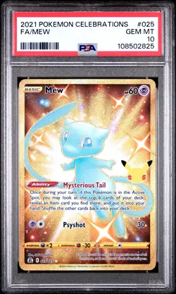2021 POKEMON CELEBRATIONS #025 FULL ART/MEW PSA 10 - Image 1