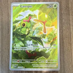 Pokemon Caterpie Illustration Rare Full Art Holo 172/165 Scarlet & Violet 151 5… - Image 1