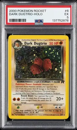 2000 POKEMON ROCKET #6 DARK DUGTRIO-HOLO PSA 5 - Image 1