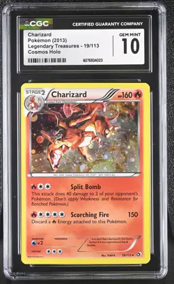 POKEMON LEGENDARY TREASURES CHARIZARD 19 COSMOS CGC 10 GEM MINT 6076934023 POP 2 - Image 1