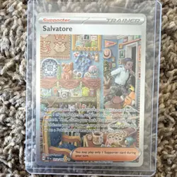 Pokemon TCG Salvatore Trainer-Supporter Full Art Holo SV05 212/162 - Image 1