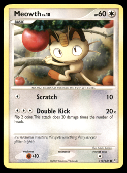 Meowth 114/147 Supreme Victors Regular Non Holo Pokemon Moderately Played MP - Image 1