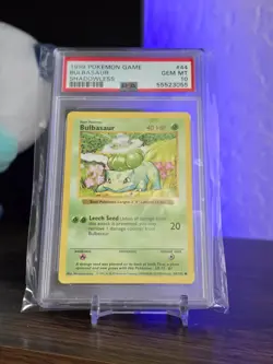 Pokemon Bulbasaur 44/102 Base Set Shadowless Regular 40 HP Common English PSA 10 - Image 2