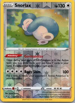 Pokemon TCG Snorlax 131/185 Vivid Voltage Rev Holo NM - Image 1