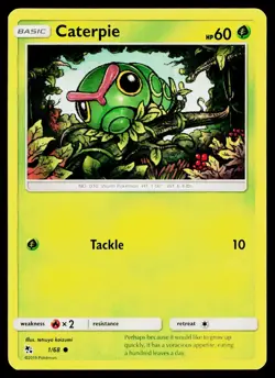 Caterpie 1/68 Common Hidden Fates Pokemon Near Mint - Image 1