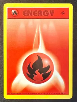 Fire Energy 98/102 1999 1st Edition Base Set Pokemon Card Vintage WOTC - Lp - Image 1