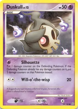 DUSKULL 59/100 - COMMON NON-HOLO - DP Stormfront - 2008 Pokemon CARD - NM/M - Image 1