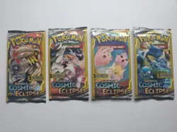 Sun & Moon: Cosmic Eclipse - 3 Card Booster Packs Sealed - LOT of 4 - Image 1