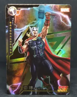 Thor SSR MW-014 Gold Foil Camon Marvel Avengers Card Chinese - Image 1