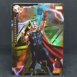Thor SSR MW-014 Gold Foil Camon Marvel Avengers Card Chinese - Image 2