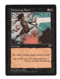 Withering Boon Black Uncommon Mirage MTG LP - Image 1