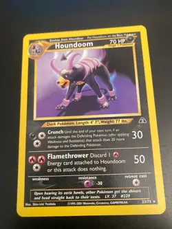 Pokemon RARE Neo Discovery—Houdoom (23/75) NM/NM- - Image 1