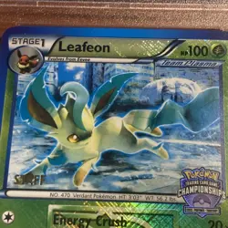 LEAFEON STAFF #11 Pokemon Card 2013 STATE Championships Promo PSA 6 Holo RARE - Image 5