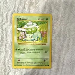 Pokemon Bulbasaur 044/102 Base Set Shadowless 40 HP Common Basic WOTC 1999 - Image 1