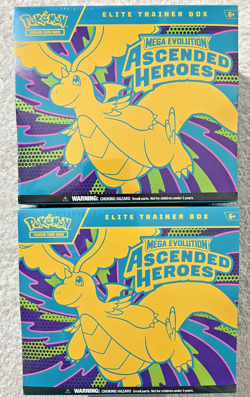 POKEMON MEGA EVOLUTIONS ASCENDED HEROES ELITE TRAINER BOX LOT OF 2 *NEW SEALED* - Image 1
