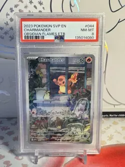 2023 POKEMON SVP EN-SV BLACK STAR PROMO #044 CHARMANDER PSA 8 - Image 1