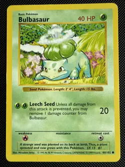 Shadowless Bulbasaur - Pokemon Base - 44/102 - MP - Image 1