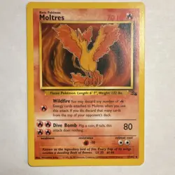 Pokemon Moltres 27/62 Fossil Rare Basic 70 HP Regular WOTC - Image 1