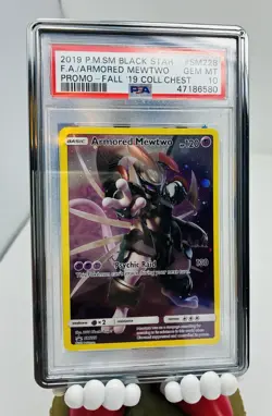 2019 Pokemon Black Star FA Armored Mewtwo #SM228 P. Fall '19 Chest PSA 10 QT - Image 3